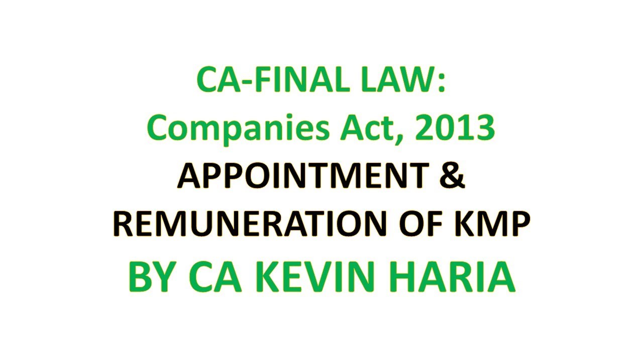 MAY23 REVISION OF KEY MANAGERIAL PERSONNEL (KMP) - CA FINAL LAW - YouTube