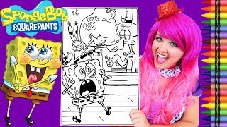 Coloring SpongeBob, Squidward, Mr. Krabs GIANT Coloring Page Crayola Crayons | KiMMi THE CLOWN