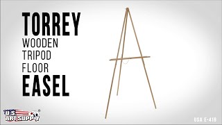 U.S. Art Supply | Torrey Wooden Tripod Floor Easel | USA E-419