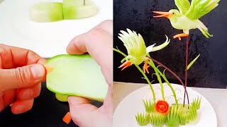 Cucumber Decoration丨Carrot Bird丨Anchovy Rapeseed丨Vegetable Carving丨Art