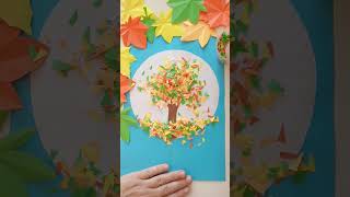 Аппликация Осеннее Дерево Autumn Tree with Paper #falltree #crafts #поделки