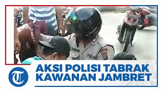 Aksi Heroik Ditunjukkan Seorang Anggota Polisi yang Nekat Tabrak Pelaku Jambret