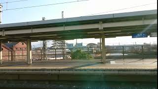 阪神電車　尼崎駅構内から見た尼崎城の風景