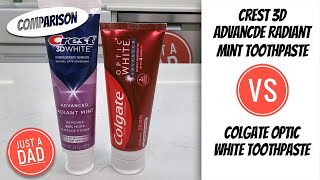 Crest 3D White vs Colgate Optic White Toothpaste Comparison