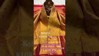 **Pure Kancheepuram Handwoven Silk Sarees*2g Zari*PURE SILK WITH SILK MARK ASSURED HOLOGRAM * #silk