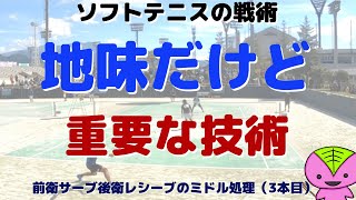 【ソフトテニスの戦略】前衛サーブ後衛レシーブの3本目【2019年全日本社会人】