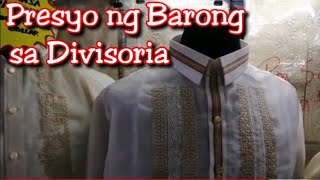 Presyo ng BARONG sa divisoria