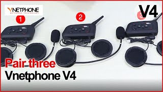 VNETPHONE V4 | Pair three V4 motorcycle helmets bluetooth intercom