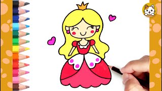 Princess Drawing Easy | How to draw a Princess Step by Step | Kawaii Drawings