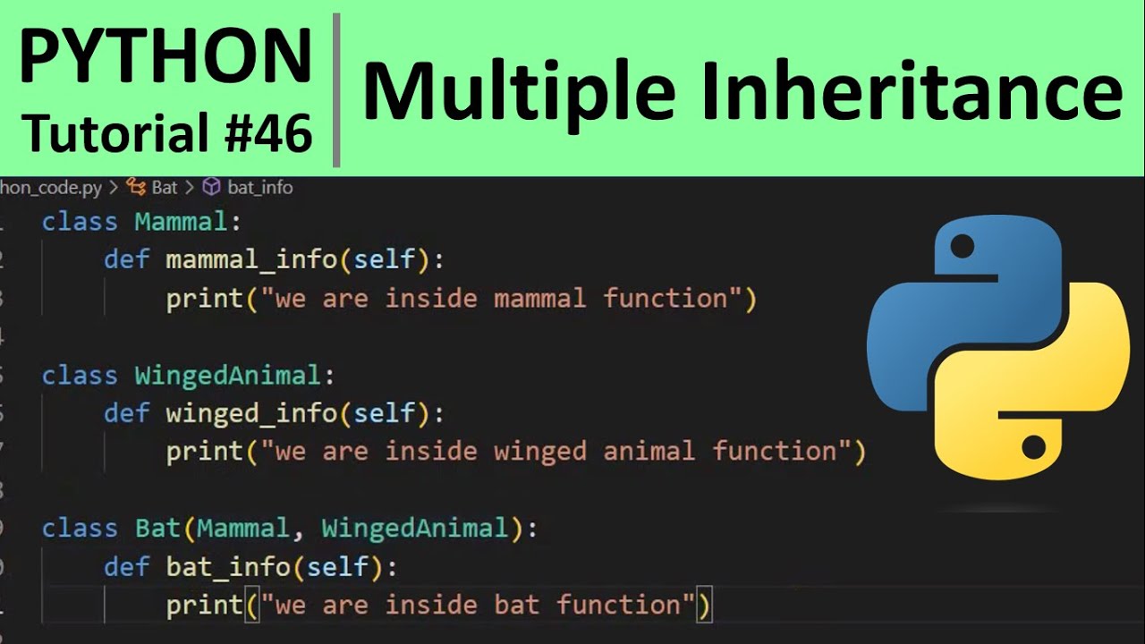 Python Tutorial #46 - Multiple Inheritance In Python With MRO (Method ...