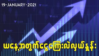 ဇန်န၀ါရီလ ၁၉ ရက်အတွက် ငွေကြေးလဲလှယ်နှုန်း၊ စက်သုံးဆီစျေးနှင့် ရွှေဈေးနှုန်းများ