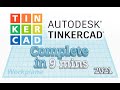 TinkerCAD - Tutorial for Beginners in 9 MINUTES!  [ COMPLETE ]