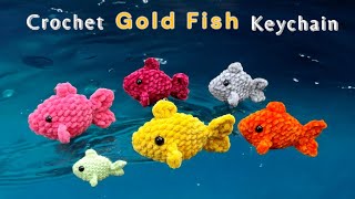 Easy No Sew Amigurumi Goldfish Keychain Crochet Tutorial for Beginners