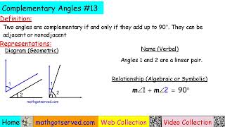 V13 definition of complementary angles Vocabulary Collection Mathgotserved Two angles are complement