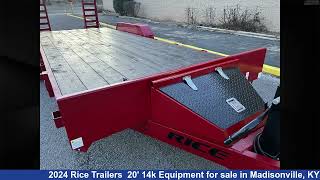Marvelous 2024 Rice Trailers Equipment Trailer For Sale in Madisonville, KY