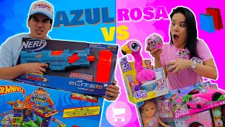 COMPRANDO TODO  ROSA VS AZUL | RETO DE COMPRAS POR COLORES | AnaNANA TOYS