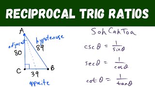 reciprocal trig ratios (sine, cosine, tangent, cosecant, secant, cotangent)