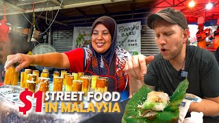 $1 Street Food in Malaysia / Kuala Lumpur Food Tour 2023 / First Time at Bazar R