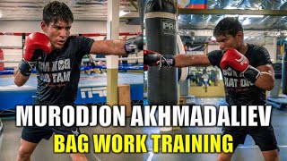 Murodjon Akhmadaliev Heavy Bag Training