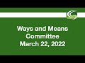 Greenfield Ways & Means Committee Meeting - March 22, 2022