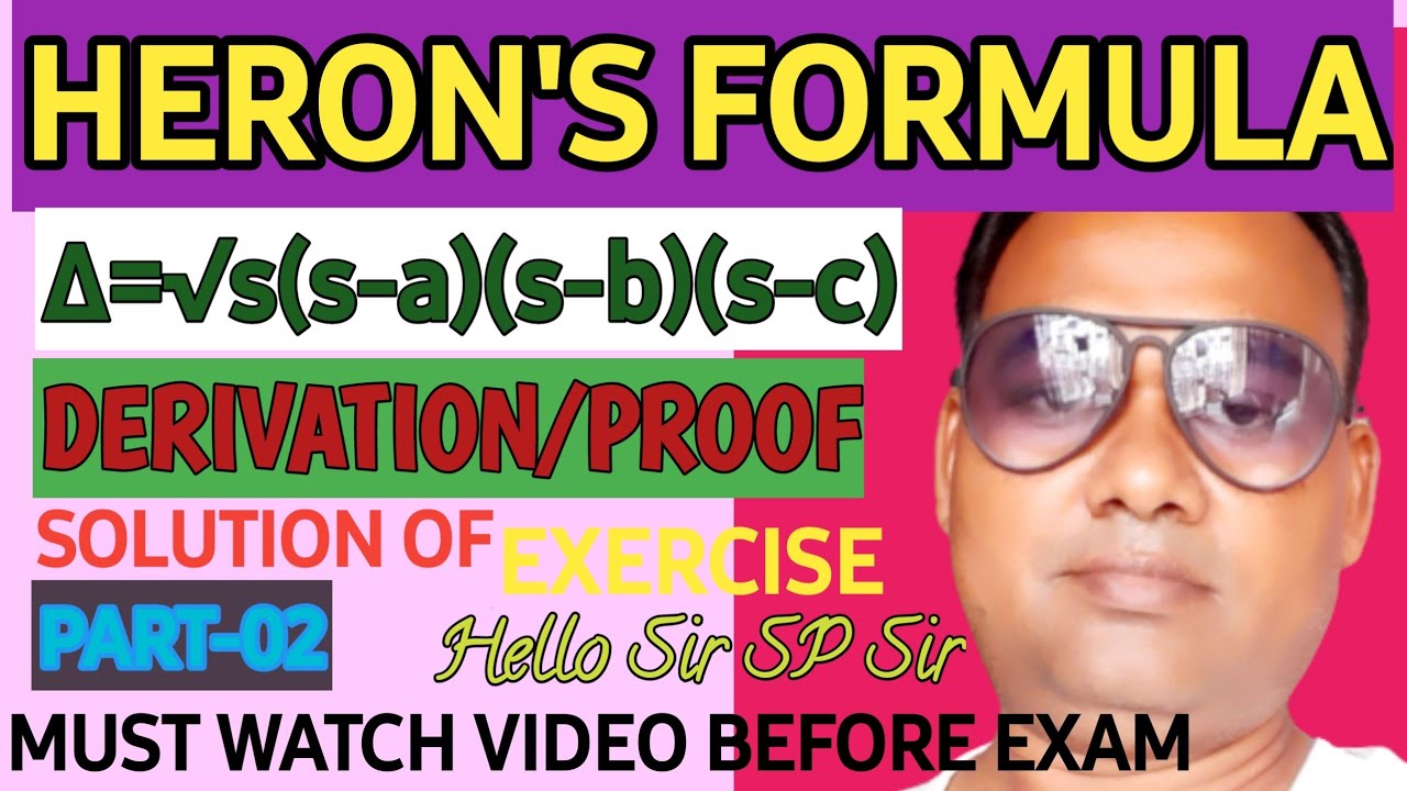 Proof/Derivation Of HERON'S FORMULA|For Class 7th/9th & Others|Find The ...