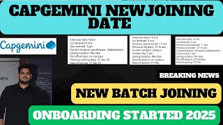 CAPGEMINI NEW Joining date news |Capgemini onboarding updates news latest updates