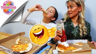 wer als LETZTER AUFHÖRT PIZZA zu ESSEN GEWINNT die MYSTERY BOX 🤣- Mileys Welt