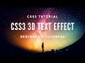 CSS3 3D text Effect | Tutorial for Beginners