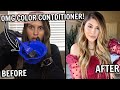 USING MOCHA, HONEY, BLUE AND PURPLE IN MY HAIR TO TONE!! TONING MY HAIR WITH KERACOLOR CLENDITONER!!