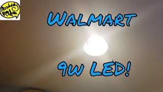 Walmart Great Value 9w LED Bulb / 65w Equivalent vs Regular Bulb