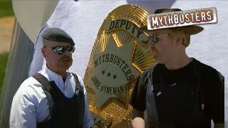 The Bulletproof Police Badge Myth | MythBusters