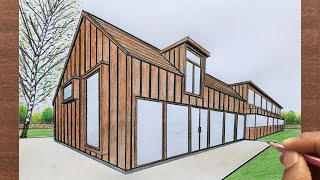 How to Draw a House in 2-Point Perspective Step by Step