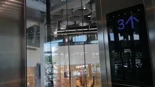 KSS 280: Kone traction glass elevator/lift in Ülemiste shopping center, Tallinn