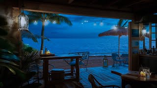 🎧Seaside Cafe Jazz with Relaxing Bossa Nova Music & Ocean Waves Sounds, Beach Coffee Shop Ambience🌊