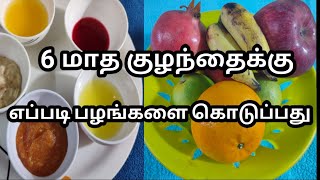 5 Fruit Purees for 6+ Month Babies | 6 மாத குழந்தைக்கு பழங்களை எப்படி கொடுக்கலாம்|Healthy baby food