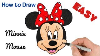 How to Draw Minnie Mouse Easy | Cartoon Drawing