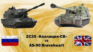 2С35 "Коалиция-СВ" vs AS-90 Braveheart. Сравнение САУ России и Великобритании