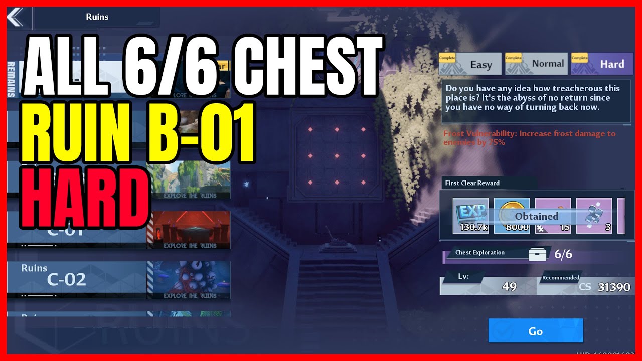 Ruin B-01 HARD All 6/6 Chest Location 【Tower Of Fantasy】 - YouTube