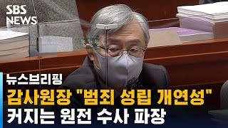 감사원장 "범죄 성립 개연성"…커지는 원전 수사 파장 / SBS / 주영진의 뉴스브리핑