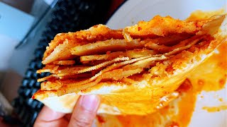 土豆片夹馍（potato hamburger），给中国陕西人一个馍，她能夹遍全世界，你会夹啥？