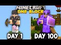 I Survived 100 Days on ONE BLOCK in Minecraft...