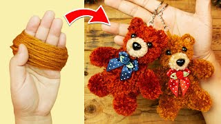 how to make pom pom teddy bear at home - woolen pom pom teddy bear - diy mini teddy bear easy