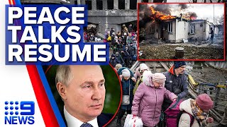Russia and Ukraine attempt third round of peace talks | 9 News Australia