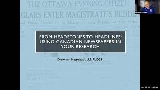 Headlines & Headstones – Using Canadian Newspapers in Your Research