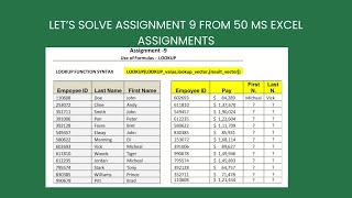 Assignment 9 - Let’s solve Assignment 9 from 50 ms excel assignments