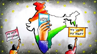 My vote my right drawing/my vote my right poster drawing/power of one vote drawing