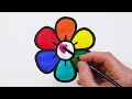 rainbow flower drawing painting and coloring for kids u0026 toddlers easy drawings