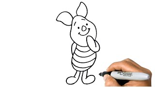 How to DRAW PIGLET Easy Step by Step Drawing Tutorials