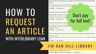 Request an Article with Interlibrary Loan