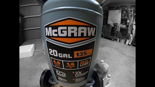 Harbor Freight 20 Gallon McGraw Air Compressor - Oil Lube 1.6HP 135 PSI